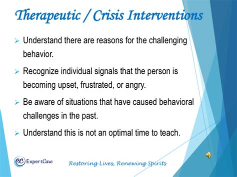 Therapeutic Crisis Interventions 1 Expertcare Annual Update Training