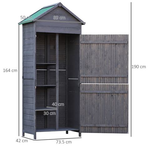 Outsunny 89 X 50cm Garden Shed 4 Tier Wooden Garden Outdoor Shed 3