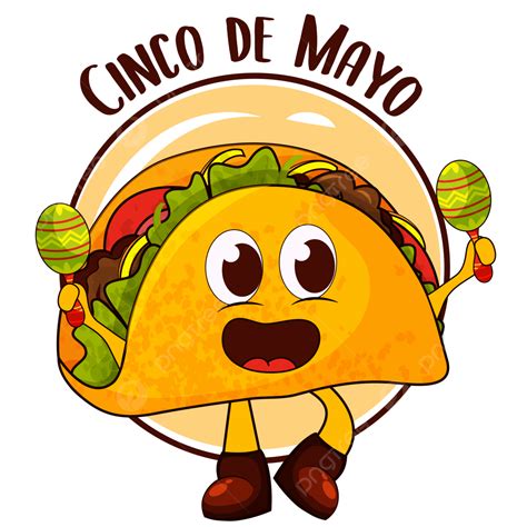 Cinco De Mayo Vector Png Images Cinco De Mayo With Taco And Maracas Vector Illustration Cinco