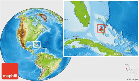 Physical Location Map Of North Andros