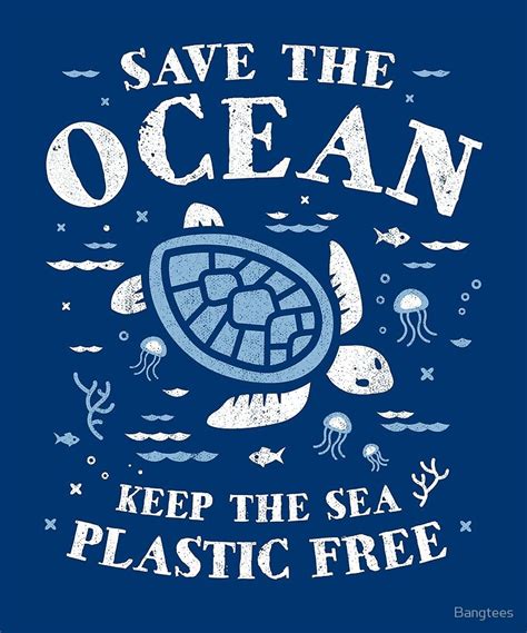 Keep The Sea Plastic Free Environmental Posters Ocean Design Save Earth