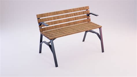 park bench 3d model fbx stl blend
