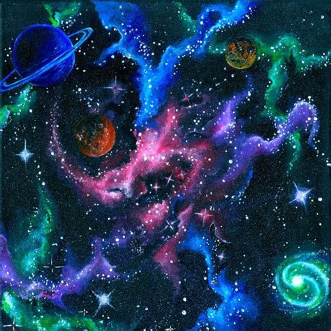 Acrylic Outer Space Galaxy Painting Print Space Painting Galaxy