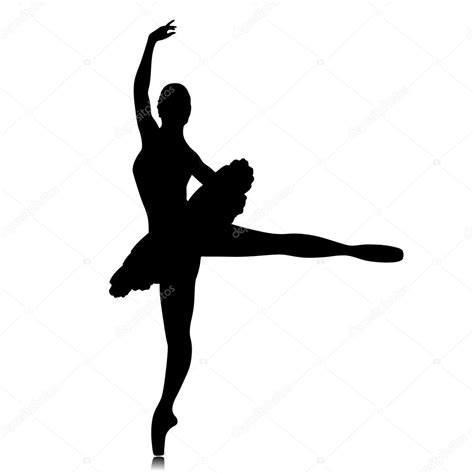 Silueta De Bailarina Ballet — Vector De Stock 9631835 — Depositphotos