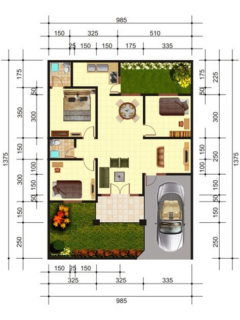 10 Contoh Denah & Desain Rumah Minimalis Type 36  Huniankini