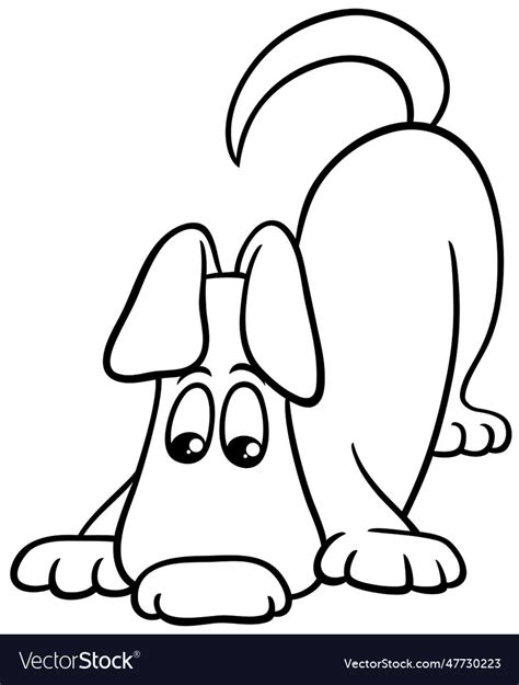 Funny Cartoon Sniffing Dog Comic Animal Character Vector Image