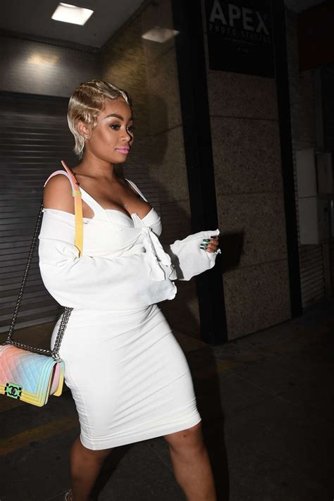 Blac Chyna In White Dress Leaves A Photoshoot In Los Angeles Gotceleb