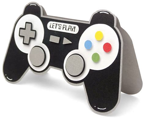 The playstation controller succeeded the dual analog controller having a second shoulder button for the middle finger and grip handles to provide a. Game Controller Shaped Card | Birthday cards for boys ...