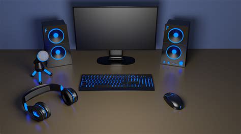 Computer Setup Headphones Mouse Keyboard Mechanical Speakers