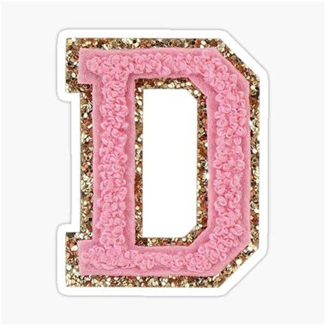 Preppy Pink Varsity Letter D Sticker