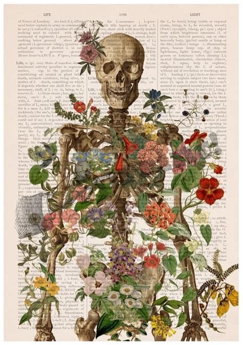Anatomy Wall Art Flower Skeleton Human Skeleton Art Anatomy