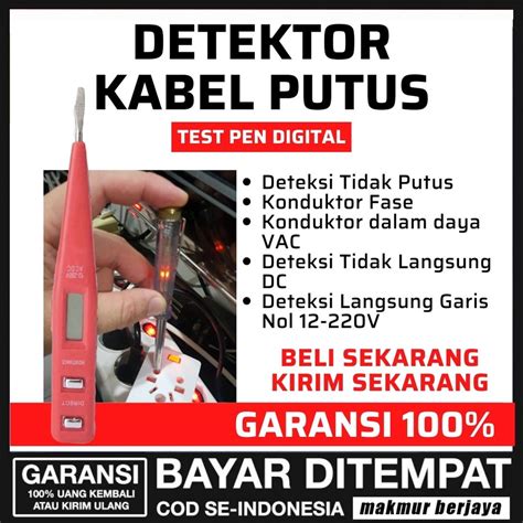 Jual Obeng Testpen Digital Detektor Aliran Arus Tegangan Listrik