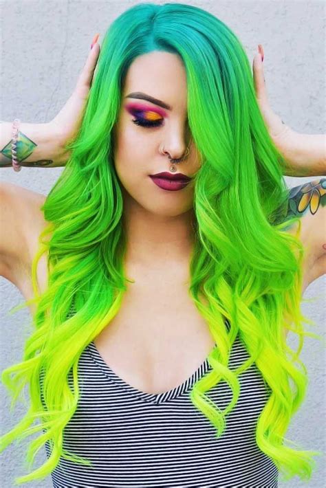 Lime Green Hair Color Alina Sommer