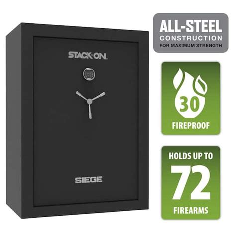 Stack On Siege 72 Gun Fireproof With Electronic Lock Gun Safe Black