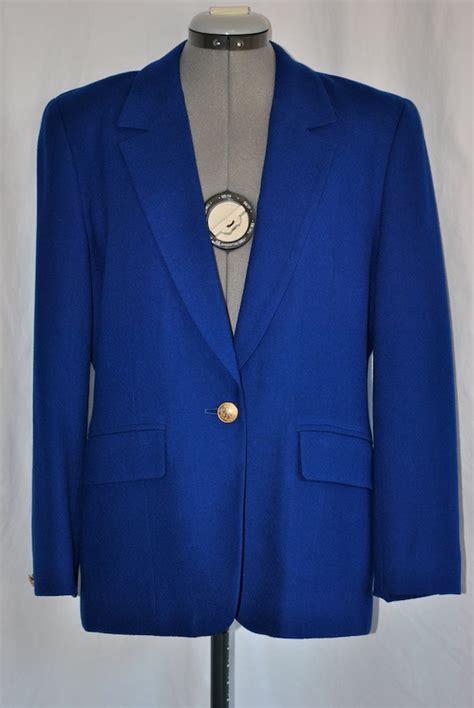 Vintage 1980s Womens Pendleton Cobalt Blue Blazer