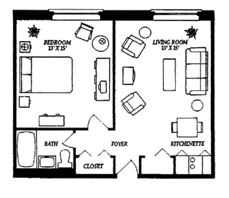 Floor plans are artist's rendering. Chic One Apartment Floor Plans with Small Interior ...