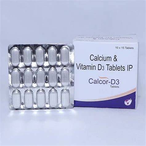 Calcium Carbonate 1250mg Eq Elemental Calcium 500mg Vit D3 250iu Tablets At Rs 1000box