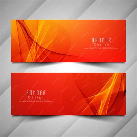 Free Vector Abstract Bright Wavy Elegant Banners Set