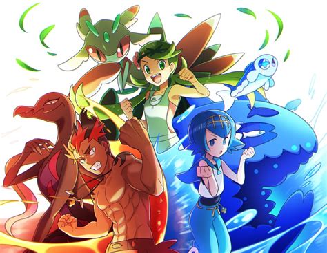 Lana Mallow Kiawe Wishiwashi Wishiwashi And 3 More Pokemon And 2