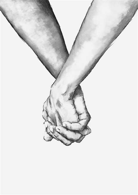 Black And White Couple Holding Hands Drawing Bmp Flow