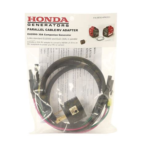 Best rule of thumb everything stays connected when any of the generators are running. Parallel Cables and 30-Amp RV Adapter Kit - Honda P85008e92-hpk2031 - Generator Accessories ...