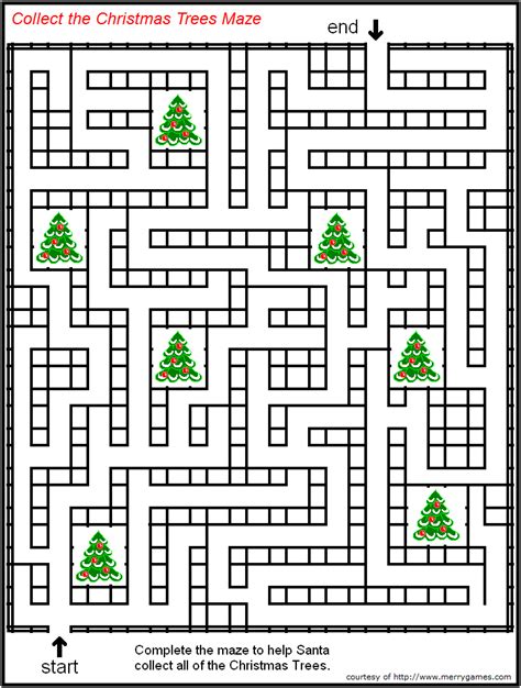 Free Printable Christmas Mazes Page 2 Merry Games Christmas Maze