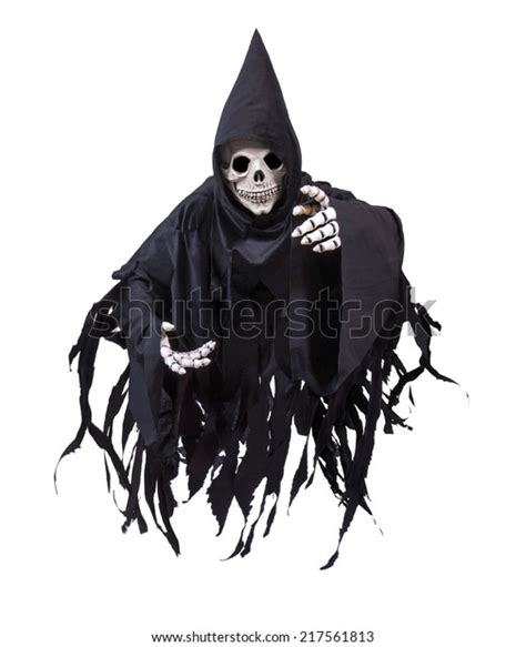 Grim Reaper On White Background Flying Stock Photo Edit Now 217561813