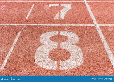 Athletics Track Lane Numbers Stock Photo Image Of Finish Tartan