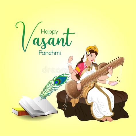 Happy Vasant Panchami Greeting Card Design Stock Vector Illustration Of Banner Prosperity