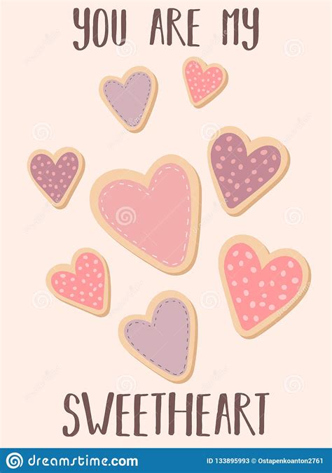 Vector Image Of Cookies In The Shape Of Hearts And The Inscription You