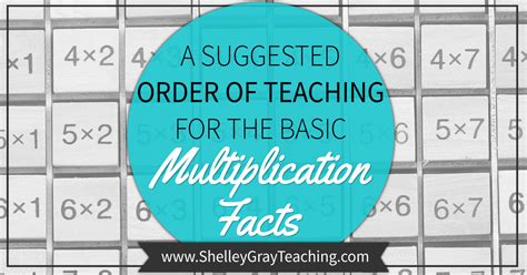 A Suggested Order Of Teaching For The Basic Multiplication Facts