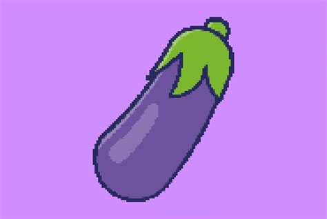 Premium Vector Eggplant Pixel Style Illustration Vector 8bit Concept