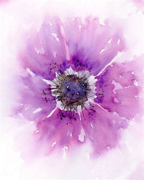 Watercolor Floral Print Of Flower Abstract Painting 8x10 Etsy