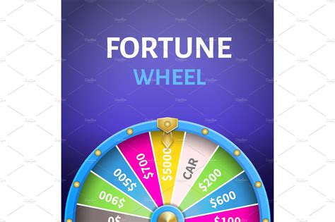 Fortune Wheel Poster With Earnings In 5000 Dollars Graphic Objects