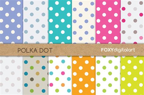 Polka Dot Digital Paper Pack By Foxydigitalart Thehungryjpeg
