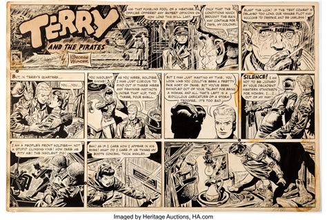 George Wunder Terry And The Pirates Sunday Comic Strip Original Art