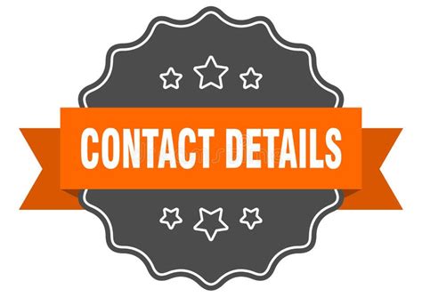 Contact Details Label Contact Details Isolated Seal Sticker Sign