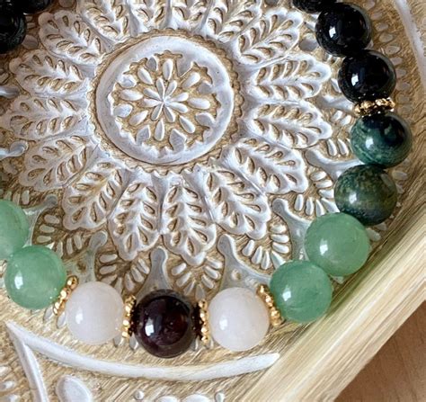 Prosperity Money And Abundance Gemstone Stretch Beaded Bracelet Etsy