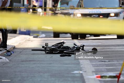 A Photo Shows A Damaged Bike After A Taxi Jumped A Curb In New Yorks