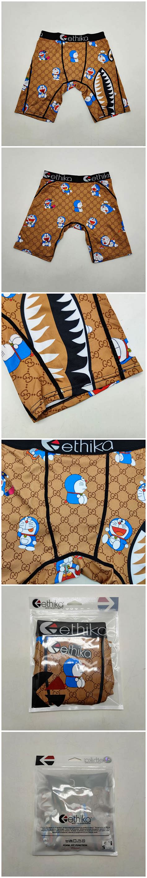 Doraemonandgucci Brown Ethika Wholesale Mens Underwear Instock Nk030 Ggdora
