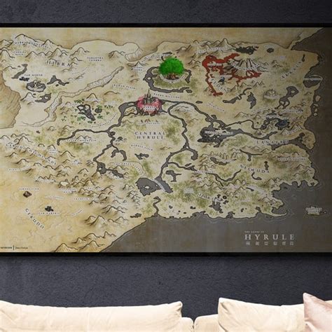 Breath Of The Wild Hyrule Map Poster Etsy