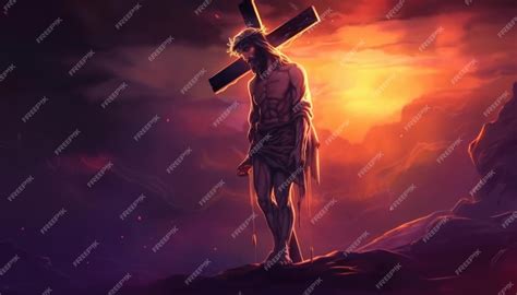 Premium Ai Image Crucified Jesus Christ And The Crossi Generative Ai