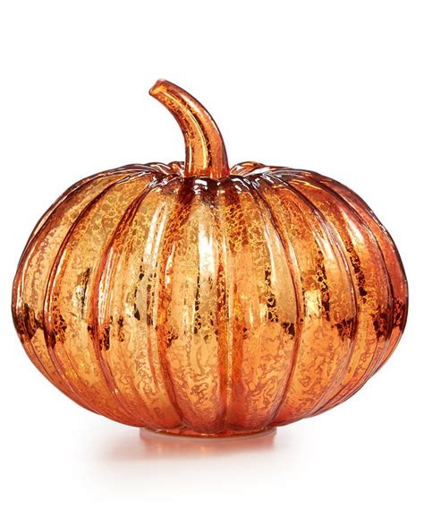 Martha Stewart Collection Harvest 7 Mercury Glass Pumpkin With Led Lights Created For Macy S