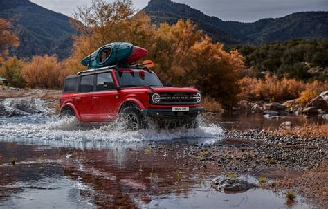 Wallpaper Ford Red Mountains Stream Usa Suv Suv Ford Bronco