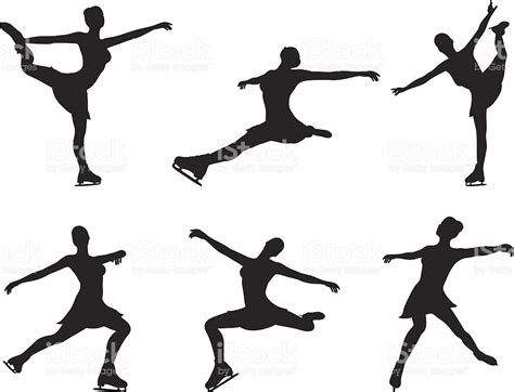 Ice Skating Silhouette Collection Stock Vector Art 165487635 Istock Silhouette Ice Skating