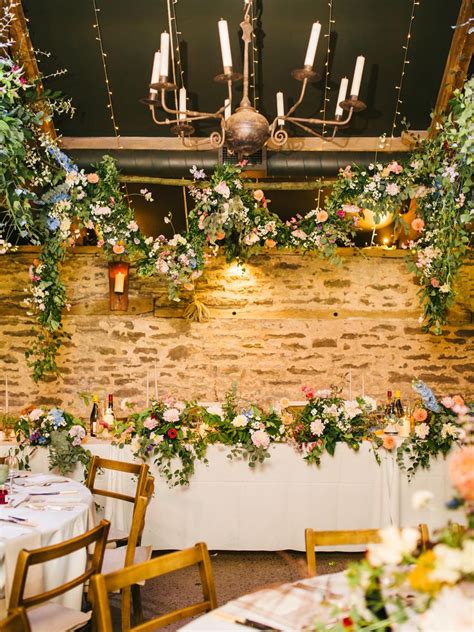 suspended floral decorations for your wedding barn wedding decorations floral wedding