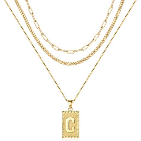 TINGN Gold Layered Initial Necklaces For Women 14K Gold Plated