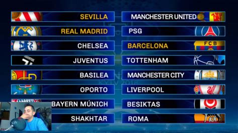 Todos los partidos prometen muchos choques impactantes a nivel futbolístico y los clubes marchan determinados apoderarse del campeonato. Eliminatorias de octavos de Champions League 2017/2018 ...