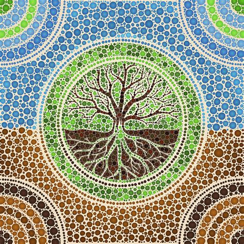 Yggdrasil Tree Of Life Dot Art 1 Digital Art By Lioudmila Perry
