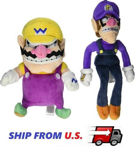 Super Mario Bros Wario And Waluigi Plush Doll Stuffed Figure Toy Kids